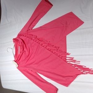 Oasap LARGE TUNIC WITH TASSELS PINK NWT